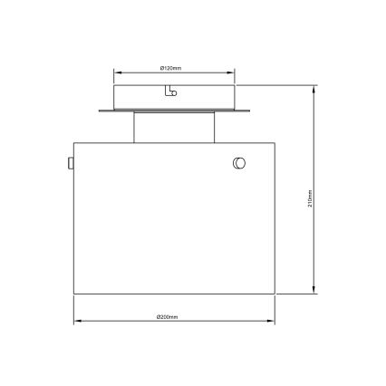 Brilliant - Plafoniera BETH 1xE27/60W/230V diam. 20 cm nero/fumé