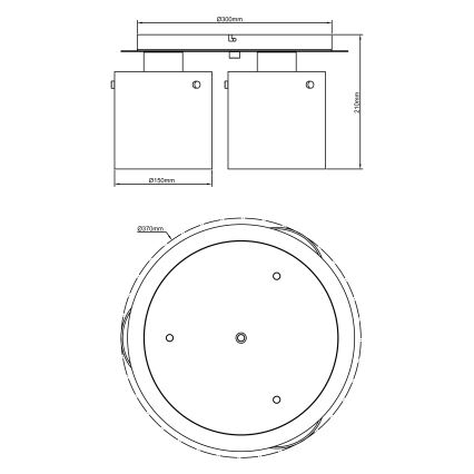 Brilliant - Plafoniera BETH 3xE27/60W/230V Ø 37 cm nero/fumé