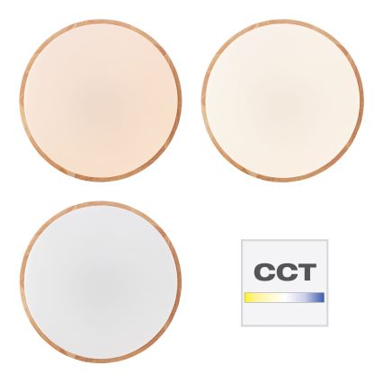 Brilliant - Plafoniera LED dimmerabile SLIMLINE LED/60W/230V 3000-6500K Ø 45 cm in legno di hevea + telecomando