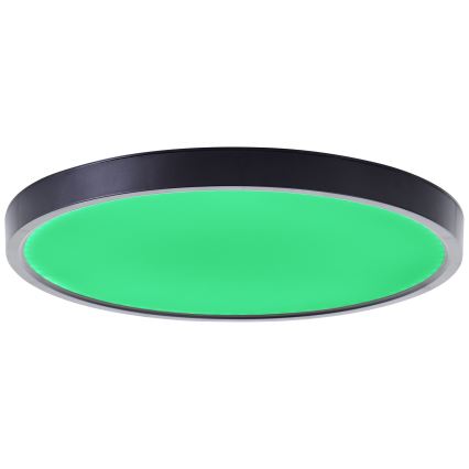 Brilliant - Plafoniera dimmerabile RGBW LOTTI LED/16W/230V 3000K diametro 30 cm nero Wi-Fi Tuya + telecomando