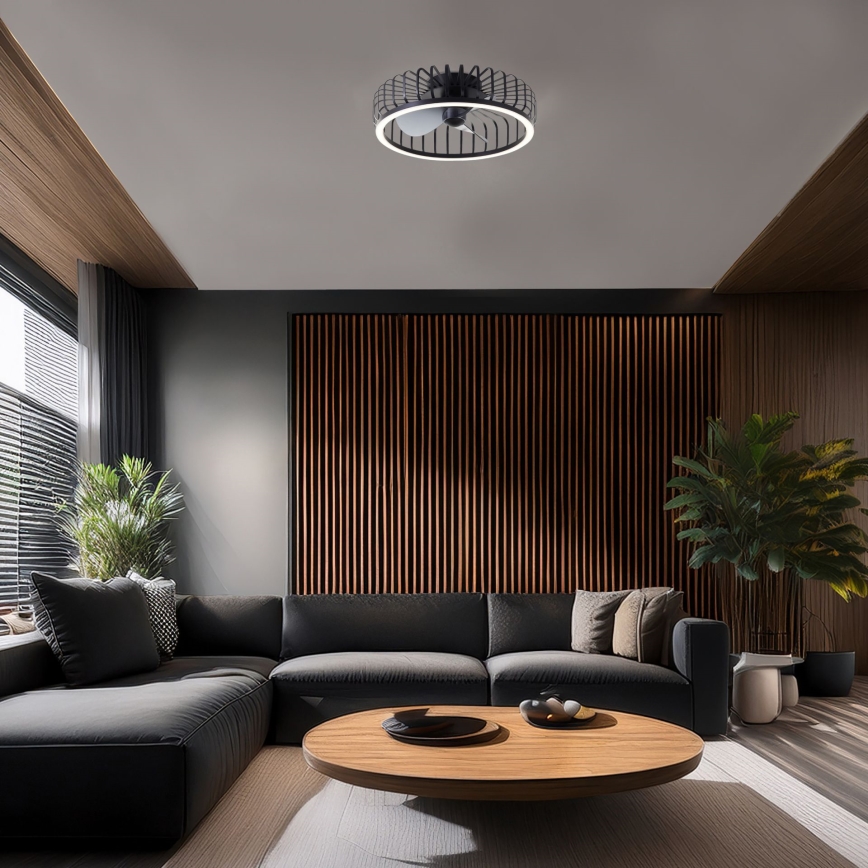 Brilliant - Plafoniera dimmerabile a LED con ventilatore CAPO LED/36W/230V 2700-6500K Ø 48 cm nera + telecomando