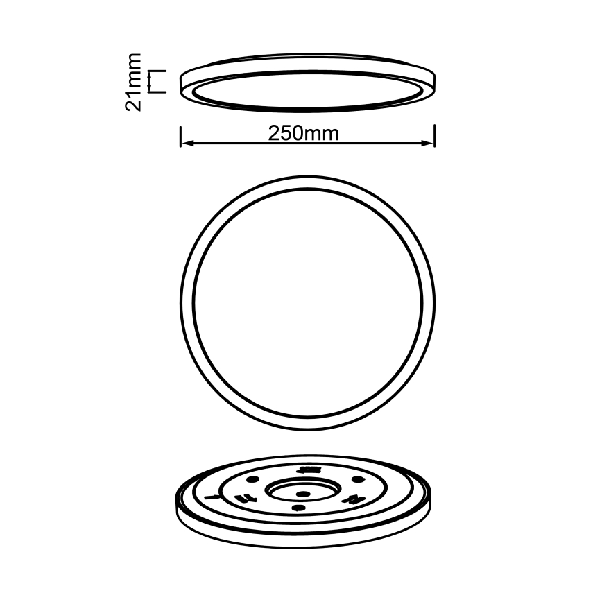 Brilliant - Plafoniera LED da soffitto TUCO LED/16W/230V Ø 25 cm nero