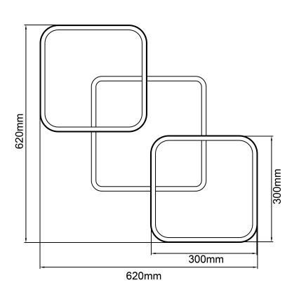 Brilliant - Plafoniera LED dimmerabile DENNET LED/40W/230V 3000K 62x62 cm