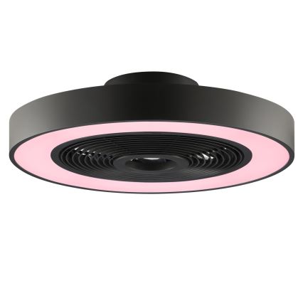 Brilliant - Plafoniera dimmerabile LED RGBW con ventilatore CATANIA LED/37W/230V 2700-6500K Ø 48,6 cm nero + telecomando