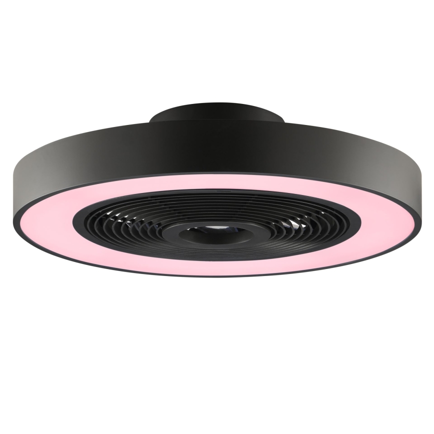Brilliant - Plafoniera dimmerabile LED RGBW con ventilatore CATANIA LED/37W/230V 2700-6500K Ø 48,6 cm nero + telecomando