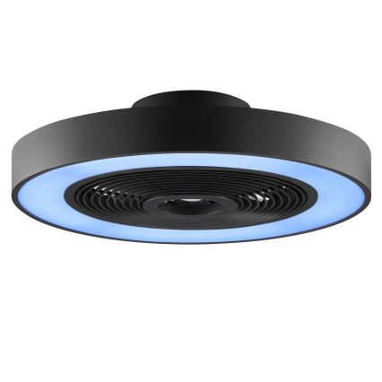 Brilliant - Plafoniera dimmerabile LED RGBW con ventilatore CATANIA LED/37W/230V 2700-6500K Ø 48,6 cm nero + telecomando