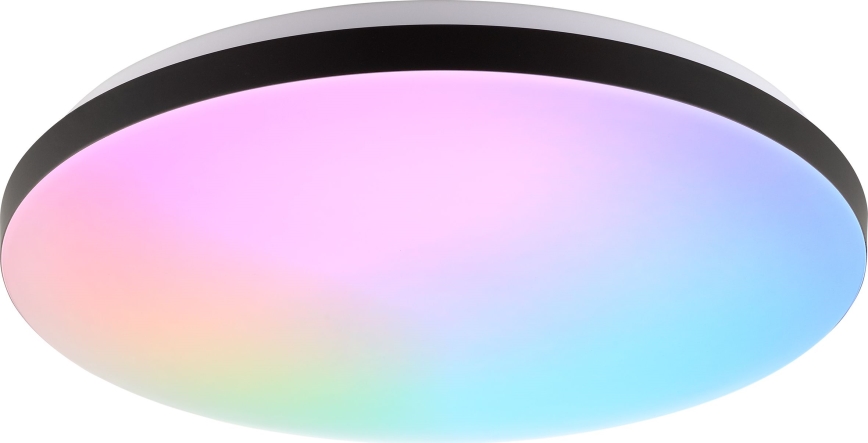 Brilliant - Plafoniera LED RGBW dimmerabile LIVIO LED/20W/230V 3000-6500K Ø 38,5 cm nera + telecomando