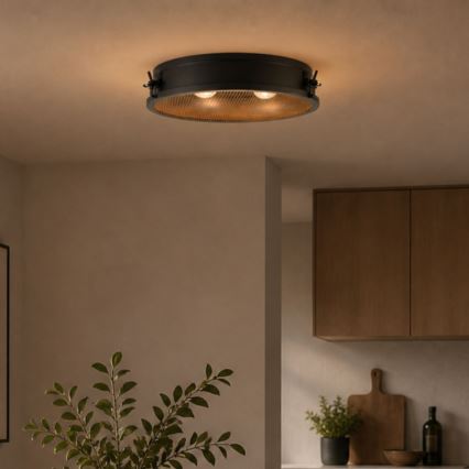 Brilliant - Plafoniera ZOIS 2xE27/28W/230V Ø 42 cm, nero