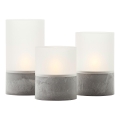 Brilliant - Set da 3 candele LED BOUGIE LED/2xAA IP44 grigie/bianche