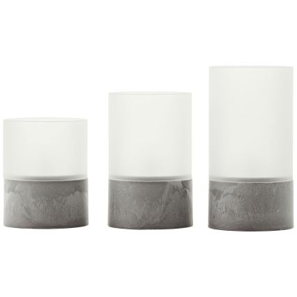 Brilliant - Set da 3 candele LED BOUGIE LED/2xAA IP44 grigie/bianche