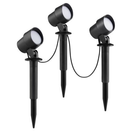 Brilliant - Set da 3 lampade LED da esterno KAMARA LED/8,5W/230V IP44 nere