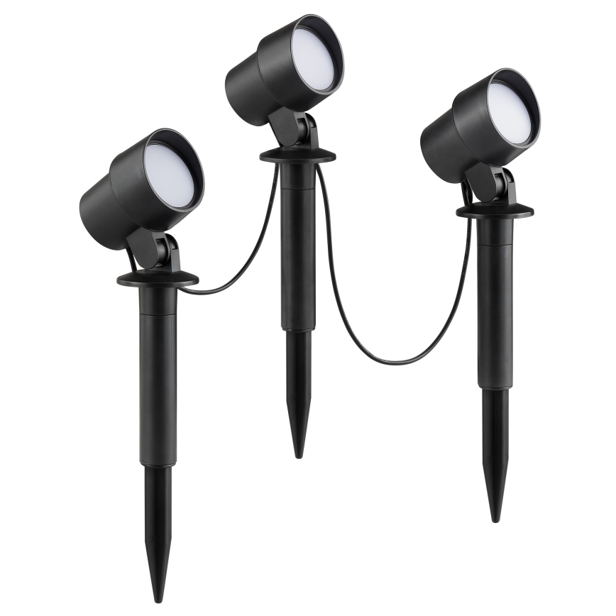 Brilliant - Set da 3 lampade LED da esterno KAMARA LED/8,5W/230V IP44 nere