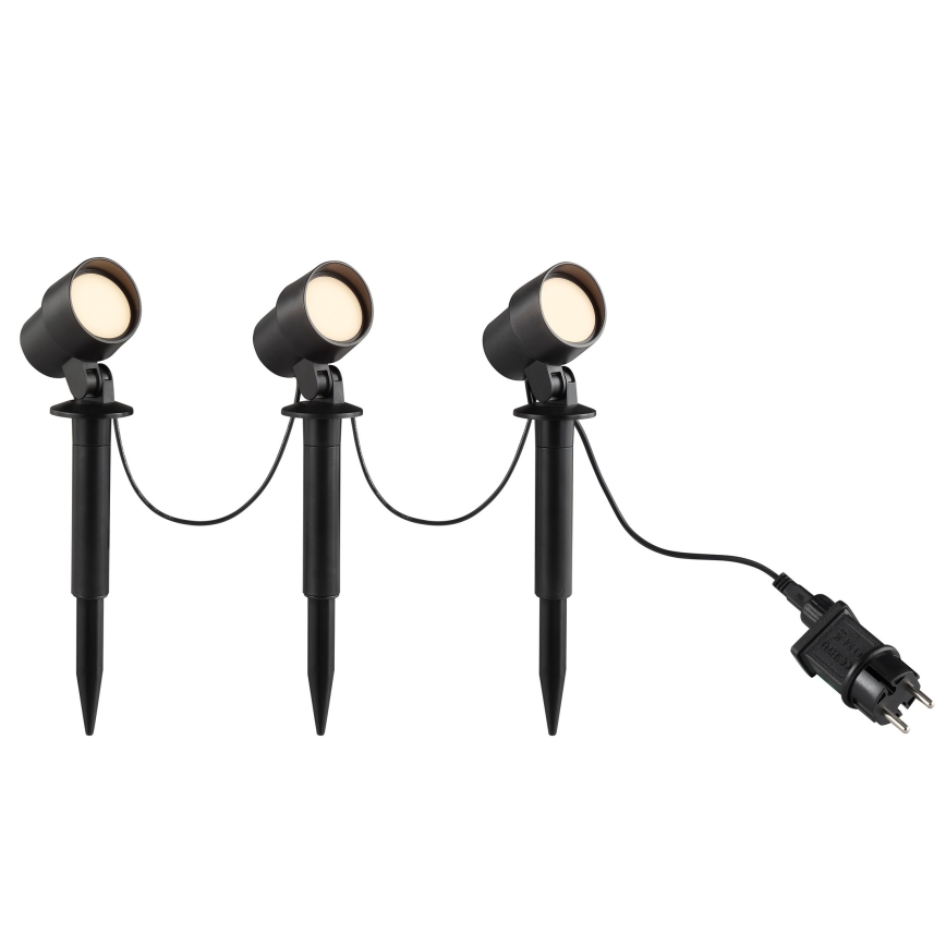 Brilliant - Set da 3 lampade LED da esterno KAMARA LED/8,5W/230V IP44 nere