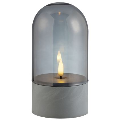 Brilliant - Set di 2 candele LED ILLUSION LED/2xAA IP44 grigio/nero fumé