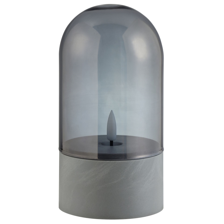 Brilliant - Set di 2 candele LED ILLUSION LED/2xAA IP44 grigio/nero fumé