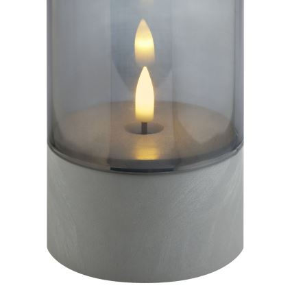 Brilliant - Set di 2 candele LED ILLUSION LED/2xAA IP44 grigio/nero fumé