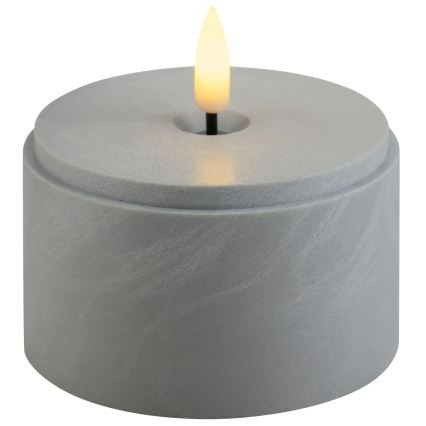 Brilliant - Set di 2 candele LED ILLUSION LED/2xAA IP44 grigio/nero fumé