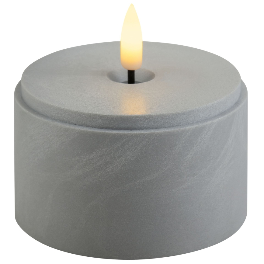 Brilliant - Set di 2 candele LED ILLUSION LED/2xAA IP44 grigio/nero fumé