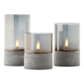 Brilliant - SET di 3 candele LED BOUGIE LED/2xAA IP44 grigio/fumo