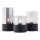 Brilliant - Set di 3 candele LED BOUGIE LED/2xAA IP44 nero/fumé