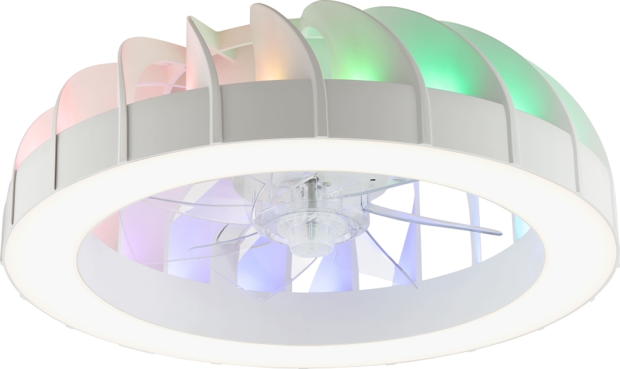 Brilliant - Ventilatore da soffitto dimmerabile LED RGBW con luce FANORA LED/30W/230V 2700-6500K diam. 46 cm bianco + telecomando