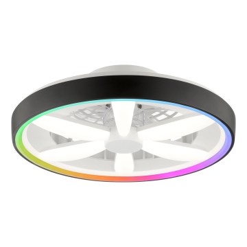 Brilliant - Ventilatore da soffitto dimmerabile LED RGBW con luce GAIANO LED/48W/230V 2700-6500K nero + telecomando