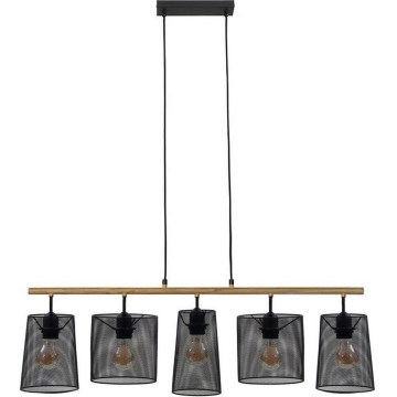 Brilo 4078-054 - Lampadario sospeso con cavo WOOD & STYLE 5xE27/60W/230V