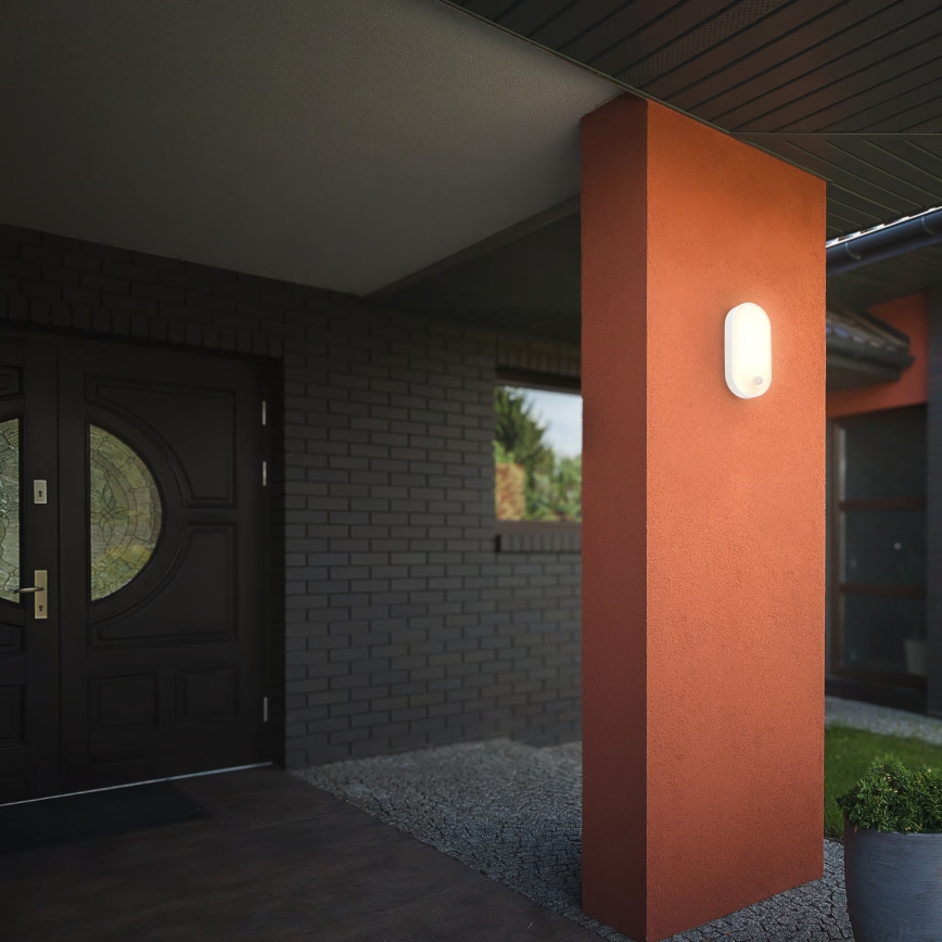 Brilo - Applique da esterno a LED con sensore di movimento e crepuscolare RUCH LED/12W/230V IP65 bianco