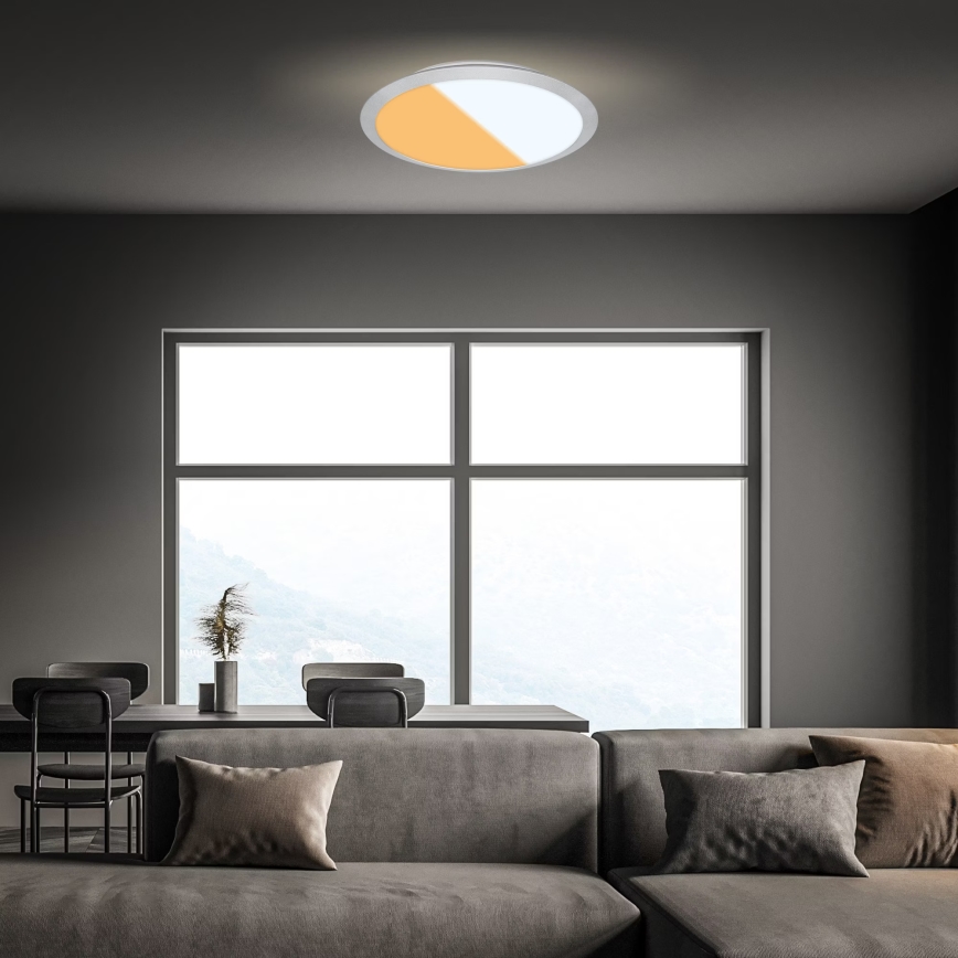 Brilo - LED Bagno Soffitto Lampada CTS LED/21W/230V 3000/4000K IP44 Ø 37 cm Matte cromo