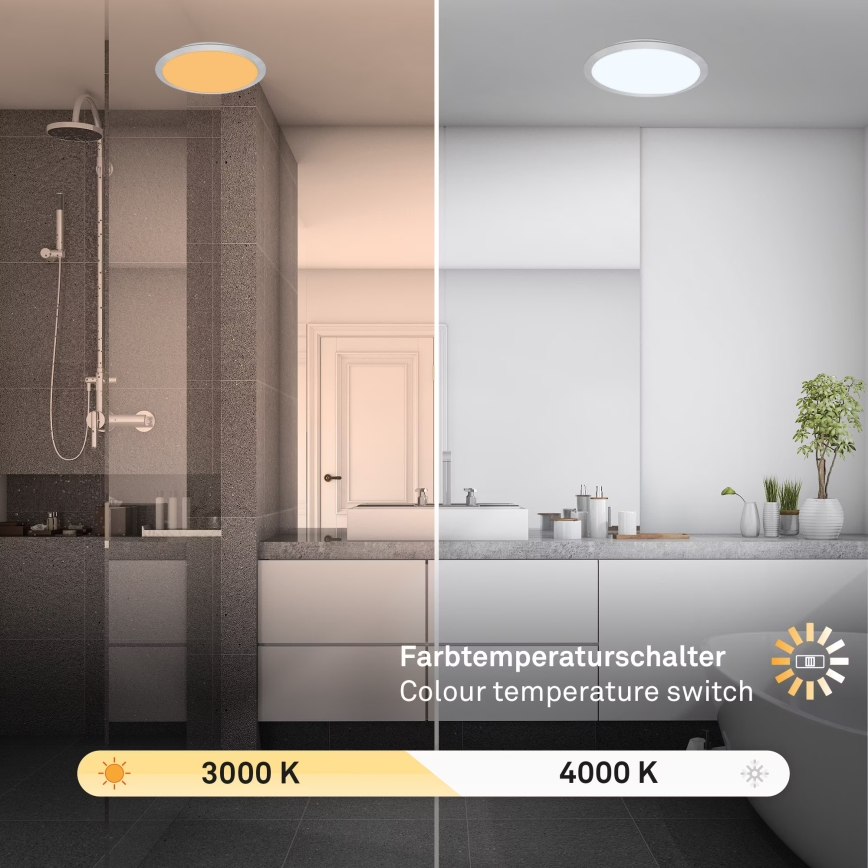 Brilo - LED Bagno Soffitto Lampada CTS LED/21W/230V 3000/4000K IP44 Ø 37 cm Matte cromo