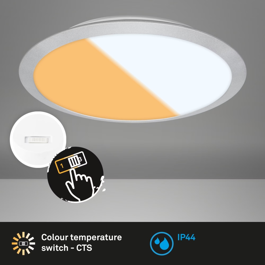 Brilo - LED Bagno Soffitto Lampada CTS LED/21W/230V 3000/4000K IP44 Ø 37 cm Matte cromo