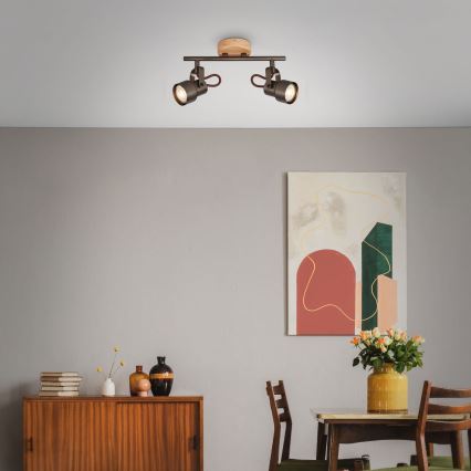 Brilo - Faretto LED TAHUN 2xGU10/5W/230V 3000K marrone