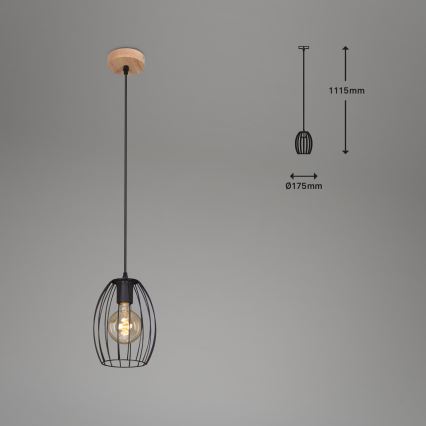 Brilo - Lampada a sospensione WAKTU con cavo 1xE27/60W/230V