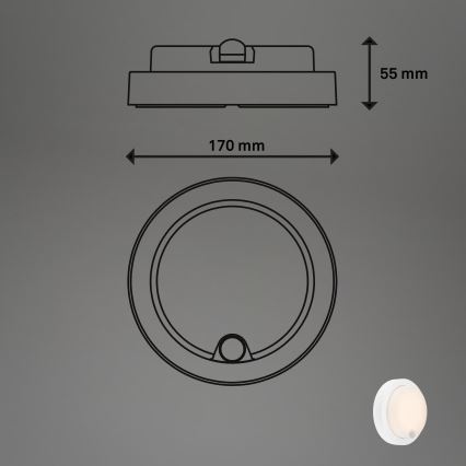 Brilo - Lampada da parete ricaricabile LED per esterni con sensore LED/4W/5V 4400 mAh IP44 bianco
