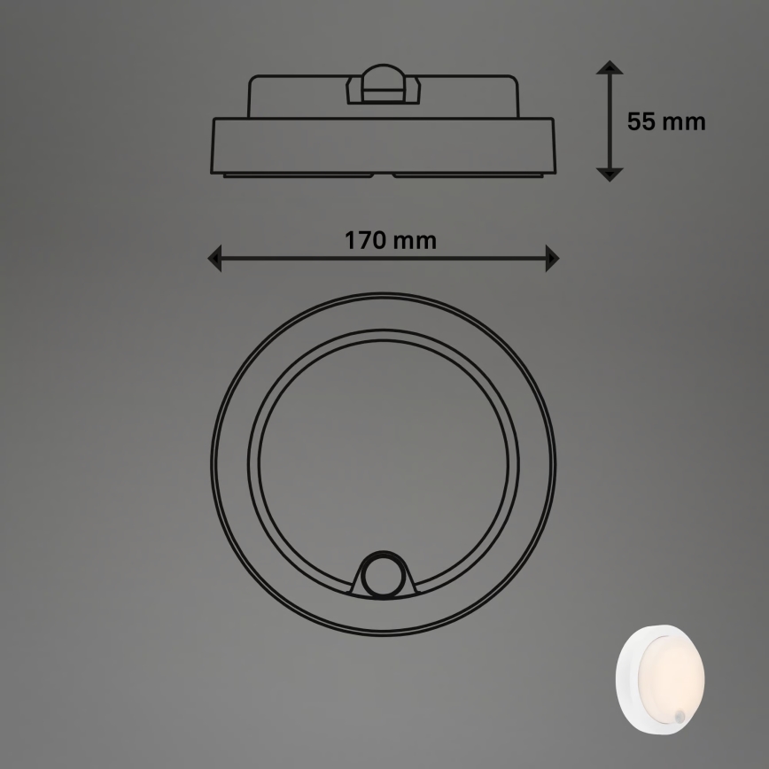 Brilo - Lampada da parete ricaricabile LED per esterni con sensore LED/4W/5V 4400 mAh IP44 bianco