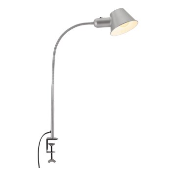 Brilo - Lampada da tavolo flessibile con morsetto 1xE27/10W/230V argento