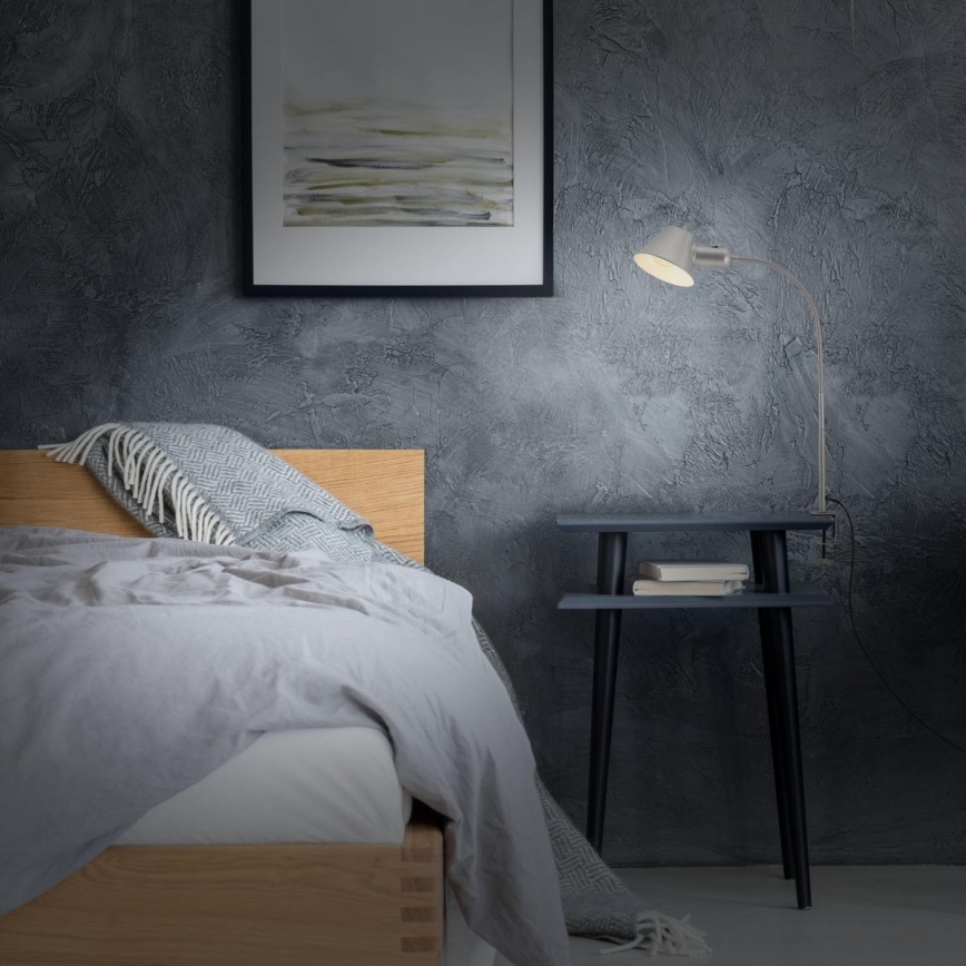 Brilo - Lampada da tavolo flessibile con morsetto 1xE27/10W/230V argento