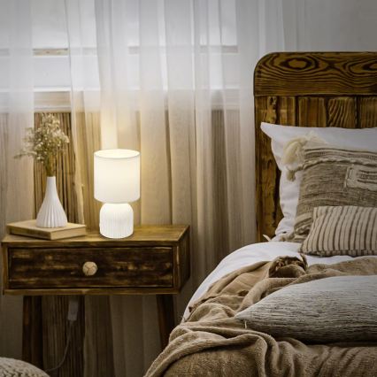 Brilo - Lampada da tavolo INO 1xE14/10W/230V bianca