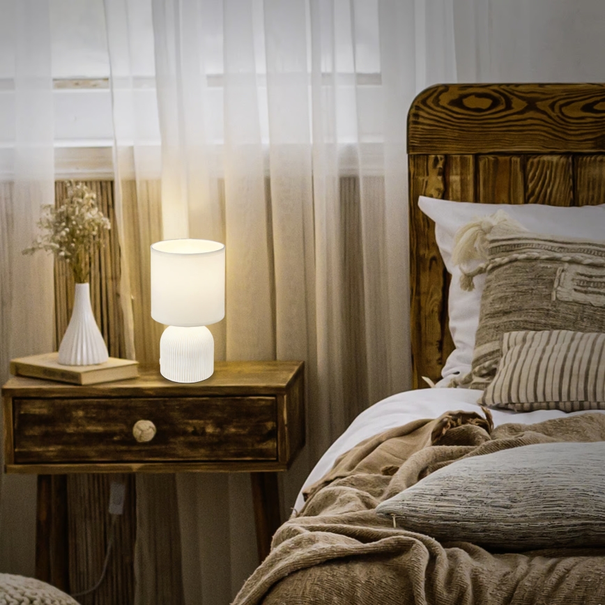 Brilo - Lampada da tavolo INO 1xE14/10W/230V bianca