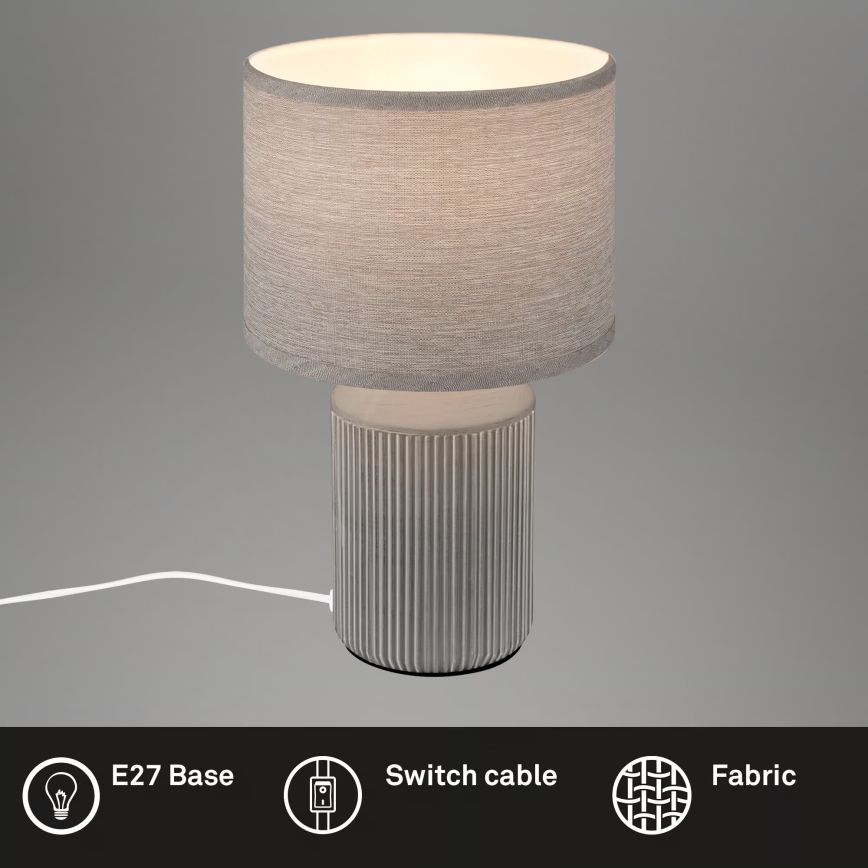 Brilo - Lampada da tavolo INO 1xE14/10W/230V grigia