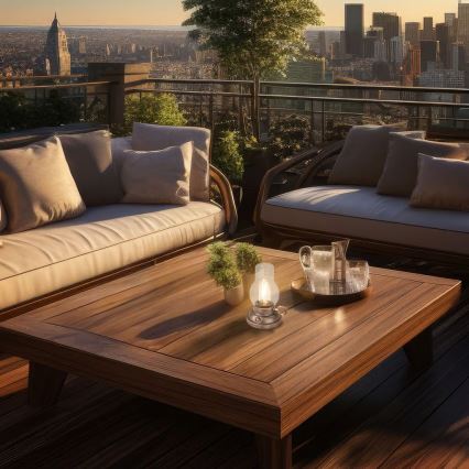 Brilo - Lampada da tavolo LED ricaricabile dimmerabile per esterni KANEA LED/1,5W/5V IP44 1200 mAh bronzo