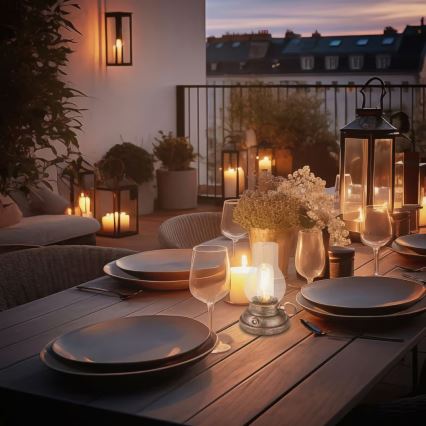 Brilo - Lampada da tavolo LED ricaricabile dimmerabile per esterni KANEA LED/1,5W/5V IP44 1200 mAh bronzo