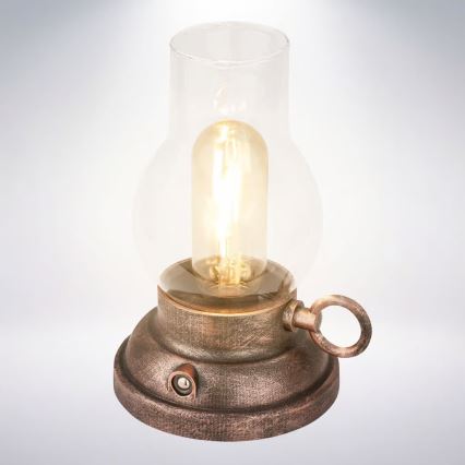 Brilo - Lampada da tavolo LED ricaricabile dimmerabile per esterni KANEA LED/1,5W/5V IP44 1200 mAh bronzo