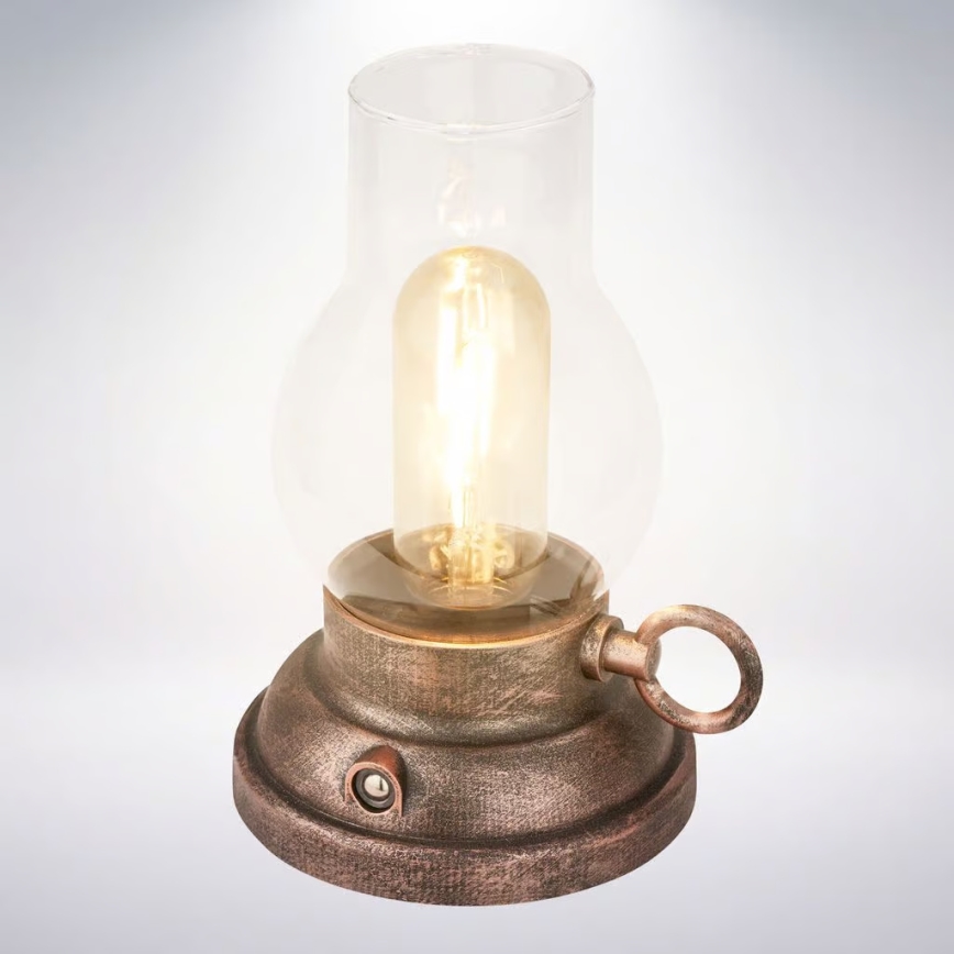 Brilo - Lampada da tavolo LED ricaricabile dimmerabile per esterni KANEA LED/1,5W/5V IP44 1200 mAh bronzo