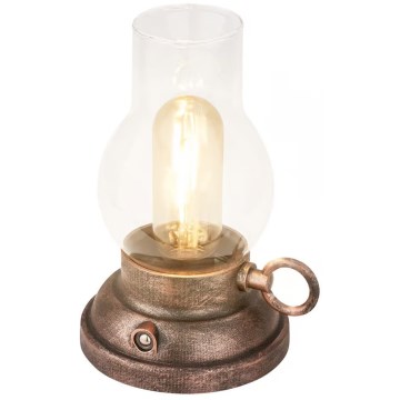 Brilo - Lampada da tavolo LED ricaricabile dimmerabile per esterni KANEA LED/1,5W/5V IP44 1200 mAh bronzo