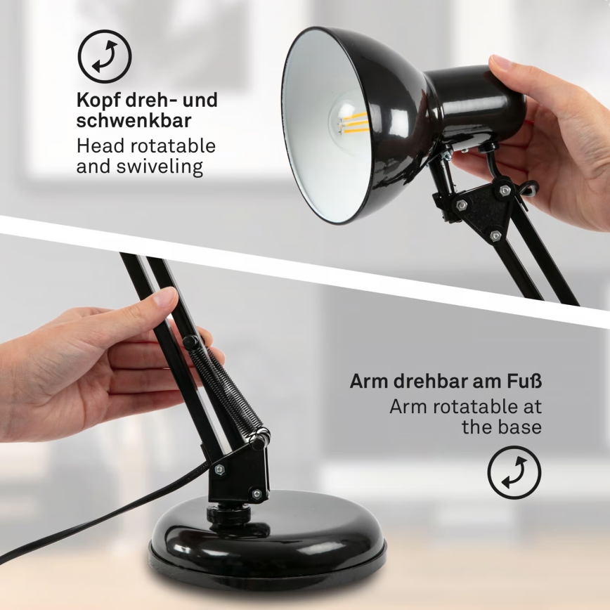 Brilo - Lampada da tavolo PIXA 1xE14/25W/230V nera