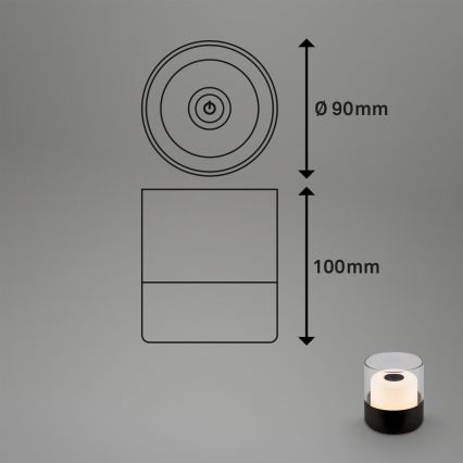 Brilo - Lampada da tavolo ricaricabile a LED dimmerabile per esterni LILET LED/2W/5V IP44