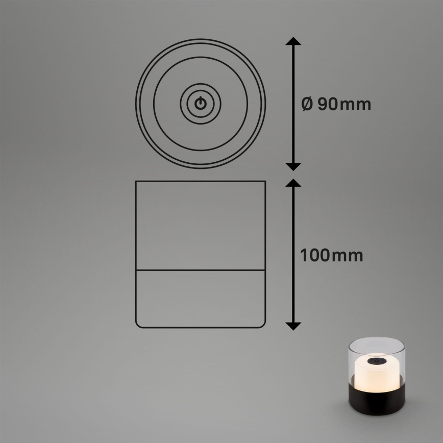 Brilo - Lampada da tavolo ricaricabile a LED dimmerabile per esterni LILET LED/2W/5V IP44