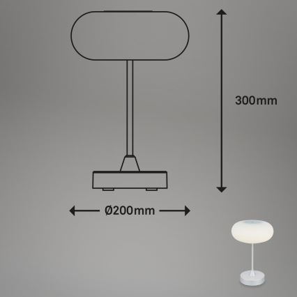 Brilo - Lampada da tavolo ricaricabile LED dimmerabile per esterni OLANA LED/3W/5V 3300K IP44 2000 mAh
