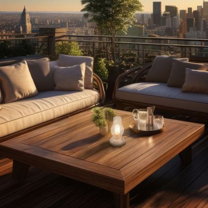 Brilo - Lampada da tavolo ricaricabile dimmerabile per esterni a LED KANEA LED/1,5W/5V IP44 1200 mAh beige